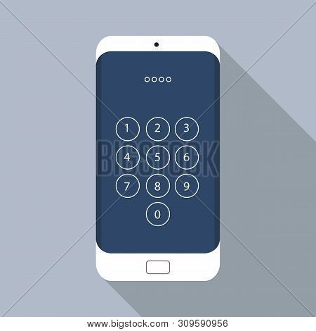 Smartphone Security Code Icon. Flat Illustration Of Smartphone Security Code Vector Icon For Web Des