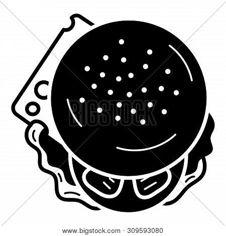 Top View Cheeseburger Icon. Simple Illustration Of Top View Cheeseburger Vector Icon For Web Design 