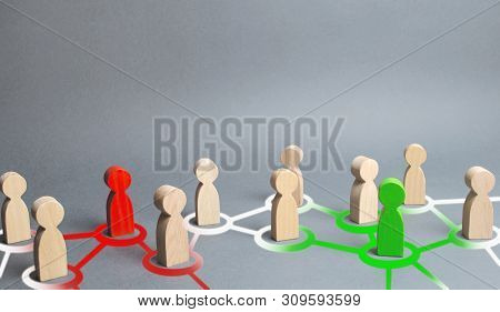 Red And Green Figures Of People Influence On Their Surroundings People Through Communication And Soc