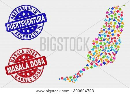 Assemble Fuerteventura Island Map And Blue Assembled Seal Stamp, And Masala Dosa Distress Seal Stamp