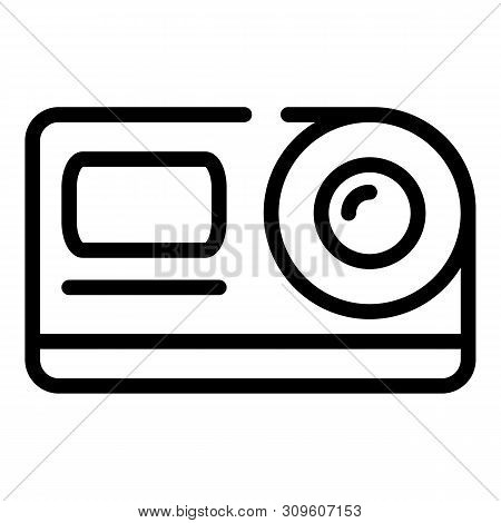 Action Camera Front View Icon. Outline Action Camera Front View Vector Icon For Web Design Isolated 