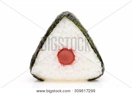 Onigiri, Japanese Food, Japanese Rice Ball, Rice Triangle With Nori And Umeboshi