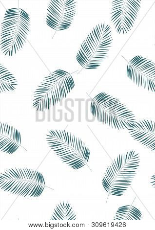 Tropical Leaf Floral Seamless Pattern. Background With Tropical Leaves. Exotic Print For Swimsuits. 