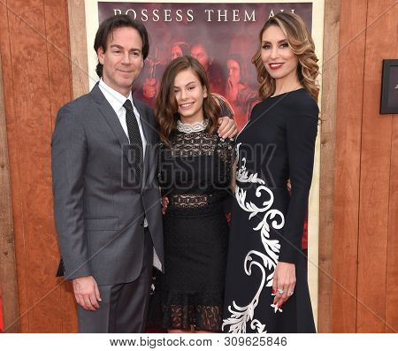 LOS ANGELES - JUN 20:  Peter Safran, LouLou Safran and Natalia Safran arrives to the 'Annabelle Comes Home' World Premiere  on June 20, 2019 in Hollywood, CA