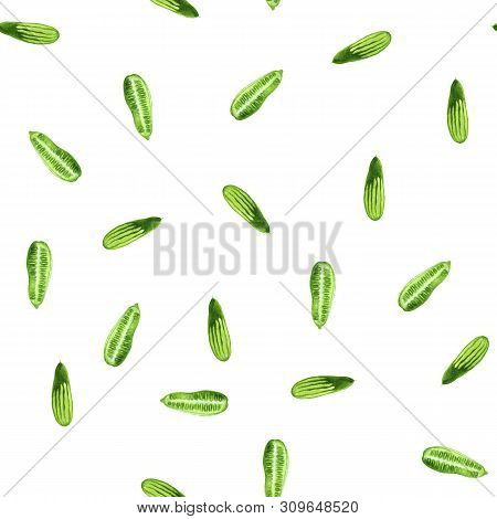 Watercolour Seamless Ivi Gourd Pattern For Decor, Wallpaper, Craft, Textile, Wrapping
