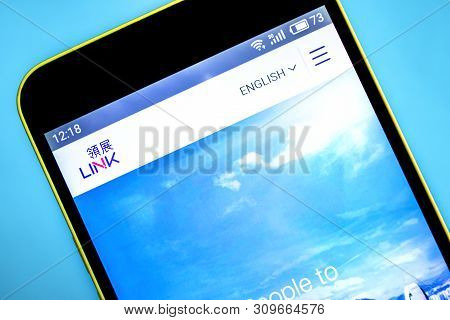 Berdyansk, Ukraine - April 8, 2019: Illustrative Editorial Of Link Reit Website Homepage. Link Reit 