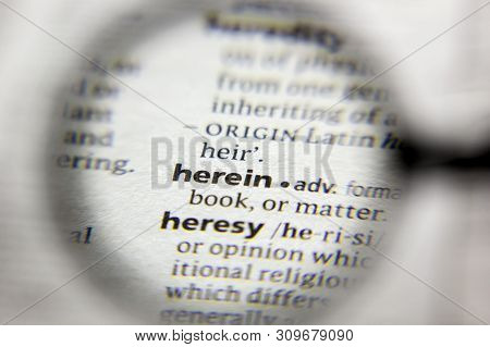 The Word Or Phrase Herein In A Dictionary