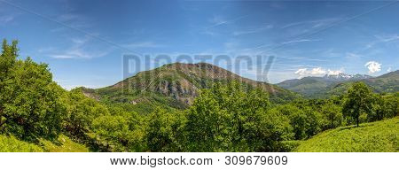A View Of Pic Du Jer, Lourdes City In The French Pyrenees