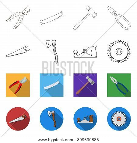 Vector Illustration Of Tool And Construction Symbol. Set Of Tool And Carpentry Stock Vector Illustra