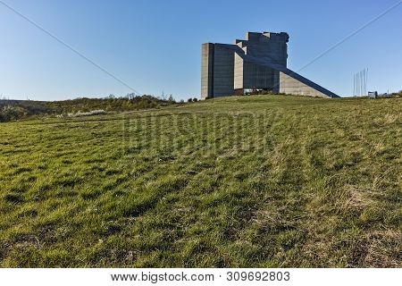 Shumen, Bulgaria - April 10, 2017:  Founders Of The Bulgarian State Monument Near Town Of Shumen, Bu