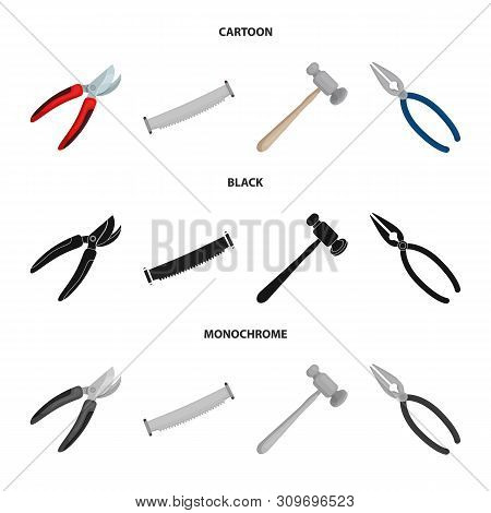 Vector Design Of Tool And Construction Symbol. Set Of Tool And Carpentry Stock Vector Illustration.