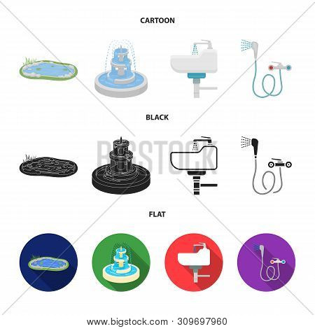 Vector Design Of Water And Drop Icon. Set Of Water And Splash Stock Vector Illustration.