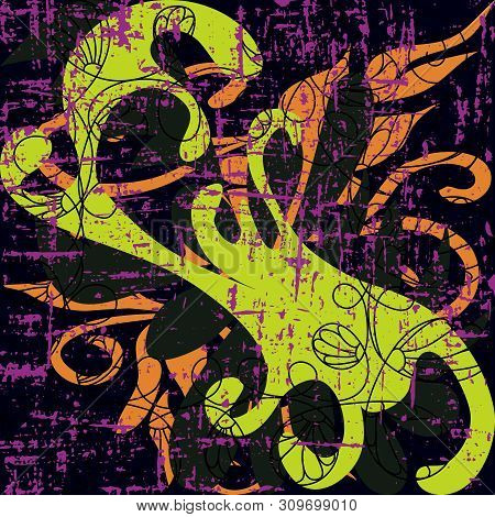 Abstract Color Pattern In Graffiti Style Quality Vector Illustration For Your Design