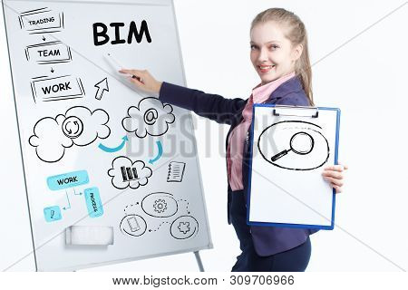 Business, Technology, Internet And Networking Concept. Young Entrepreneur Showing Keyword: Bim