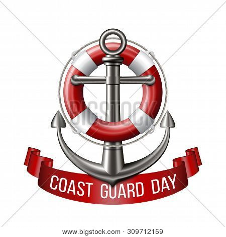 Coast Guard Day Greeting Card. Nautical Emblem