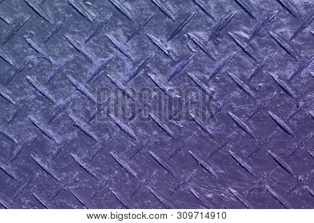 Nice Old Blue Antiskid Rubber Texture - Abstract Photo Background