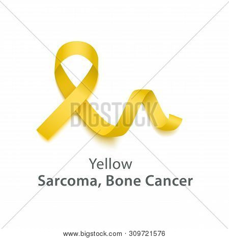 Yellow Symbolize Sarcoma, Bone Cancer Awareness Month Ribbon Vector Object.