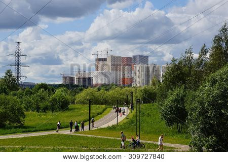 Moscow, Russia - June 1, 2019. New Buildings In Moscow. Residential Complex 