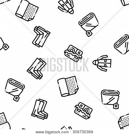 Waterproof Materials Vector Seamless Pattern. Waterproof Material For Personal, Industrial Use Linea