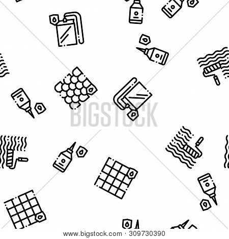 Waterproof Materials Vector Seamless Pattern. Waterproof Material For Personal, Industrial Use Linea