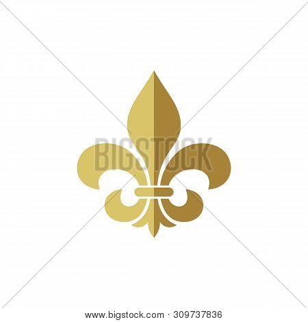 Heraldic Vintage Crest Flower Fleur De Lis Logo Template