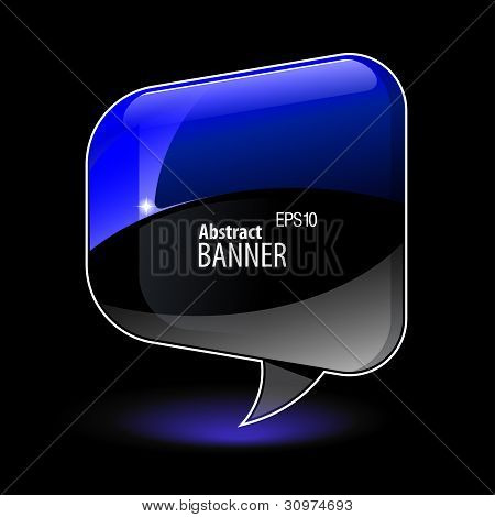 추상적인 푸른 빛나는 유리 배너