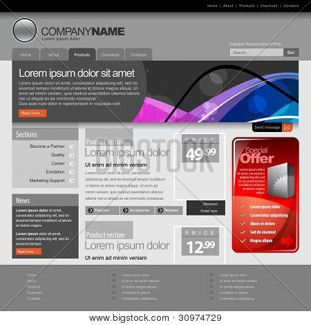 회색 웹사이트 템플릿 960 그리드입니다.