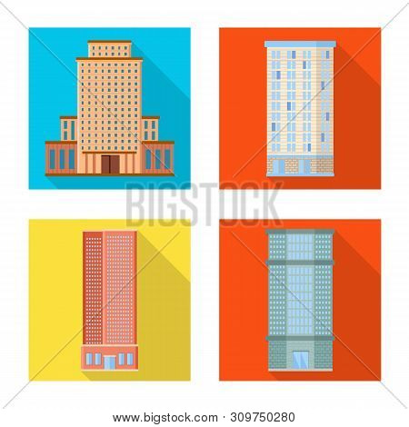 Vector Illustration Of Municipal And Center Sign. Set Of Municipal And Estate Vector Icon For Stock.