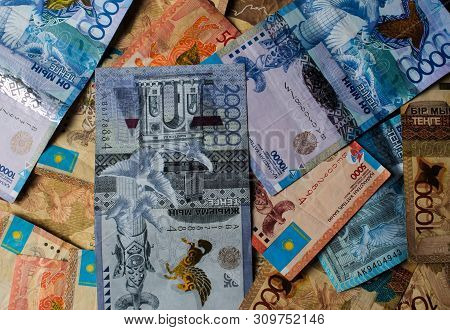 Tenge Kzt. National Currency Of Kazakhstan, Kz. Exchange Rate. Economy, Development, Business, Bank,