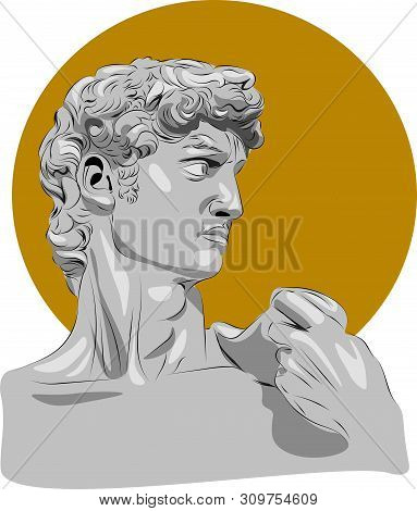 Illustration Of Sculpture. David Michelangelo.perfect For Home Decor Such As Posters, Wall Art, Tote