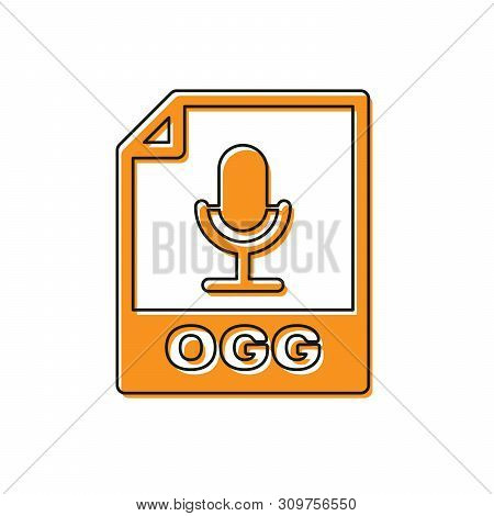 Orange Ogg File Document Icon. Download Ogg Button Icon Isolated On White Background. Ogg File Symbo