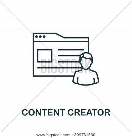 Content Creator Outline Icon. Thin Line Concept Element From Content Icons Collection. Creative Cont