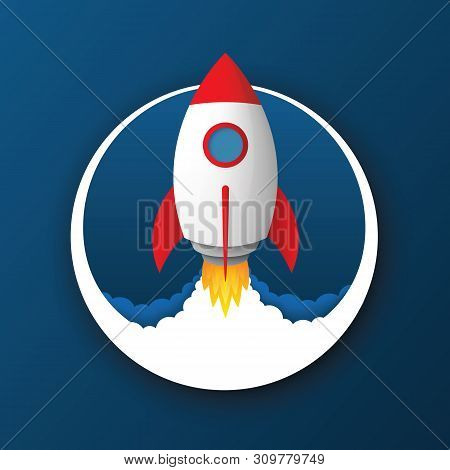 Rocket Launch Vector Icon - Stock Vector.