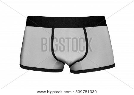 Boxer Briefs Male Gray Isolated On White Background.