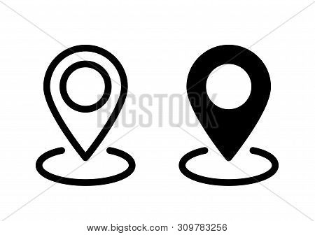Map Pointer Icon. Line Style. Flat Style - Stock Vector.