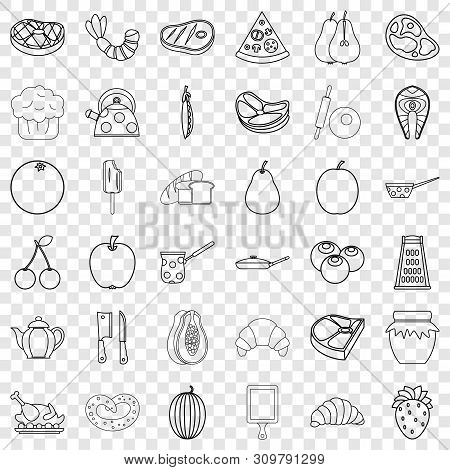Berry Icons Set. Outline Style Of 36 Berry Vector Icons For Web For Any Design