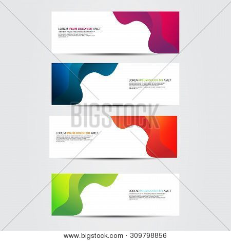 Vector Abstract Design Banner Web Template. Modern Template Design For Web