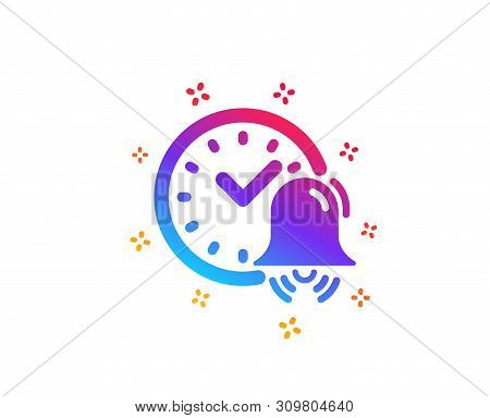 Alarm Bell Icon. Time Or Watch Sign. Dynamic Shapes. Gradient Design Alarm Bell Icon. Classic Style.