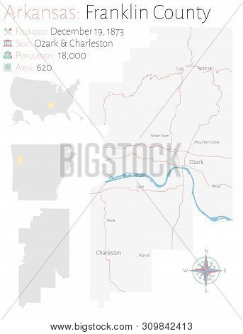 Large And Detailed Map Of Faulkner County In Arkansas, Usa.