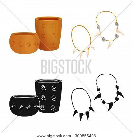 Vector Illustration Of Evolution And Neolithic Sign. Set Of Evolution And Primeval Stock Vector Illu