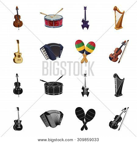 Vector Illustration Of Music And Tune Icon. Set Of Music And Tool Vector Icon For Stock.