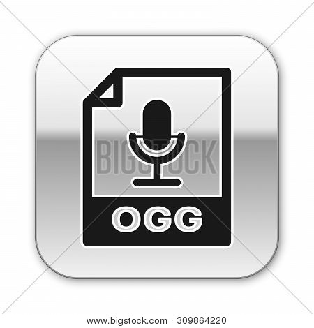 Black Ogg File Document Icon. Download Ogg Button Icon Isolated On White Background. Ogg File Symbol