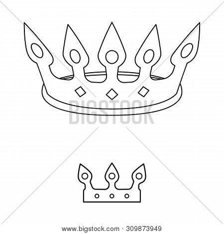 Vector Illustration Of Queen And Heraldic Symbol. Set Of Queen And Vip Stock Symbol For Web.