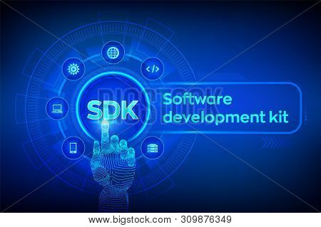 Sdk. Software Development Kit Programming Language Technology Concept On Virtual Screen. Technology 