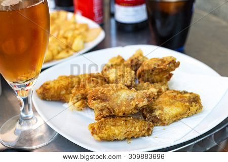 Unhealthy Lifestyle. Fried Food With Saturated Fats And Carbonated Drink.