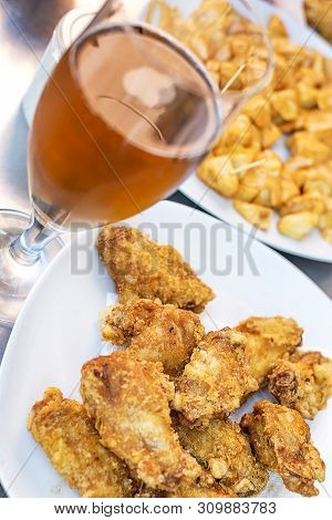 Unhealthy Lifestyle. Fried Food With Saturated Fats And Carbonated Drink.