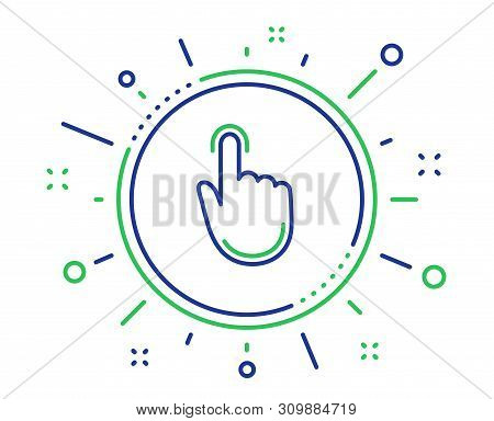 Hand Click Line Icon. Finger Touch Sign. Cursor Pointer Symbol. Quality Design Elements. Technology 