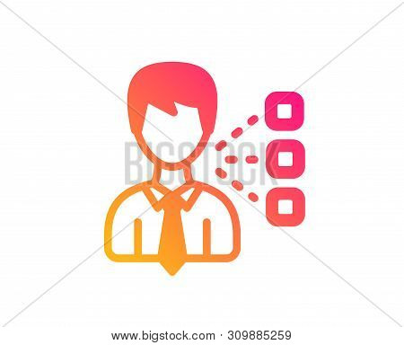 Third Party Icon. Team Leader Sign. Business Conversation Symbol. Classic Flat Style. Gradient Third