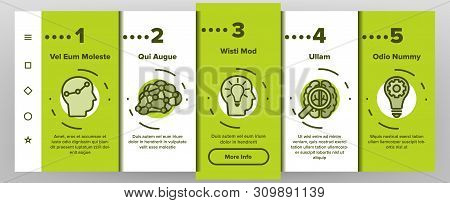 Iq, Intellect Vector Icons Onboarding Mobile App Page Screen. Intelligence Coefficient, Iq Thin Line