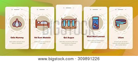 Influenza Linear Vector Icons Onboarding Mobile App Page Screen. Influenza Thin Line Contour Symbols